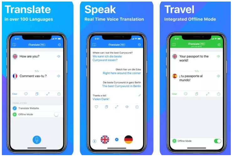 google translate app that needs to translate any language while traveling