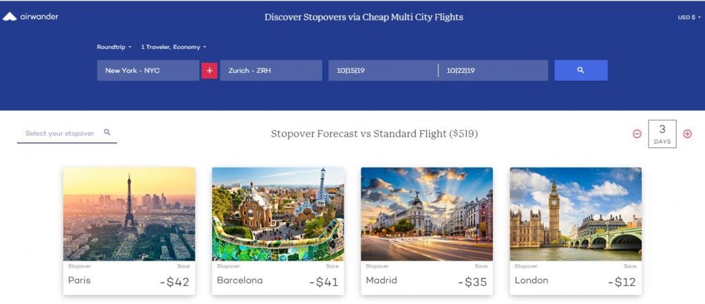 airwander stopover forecast to save budget