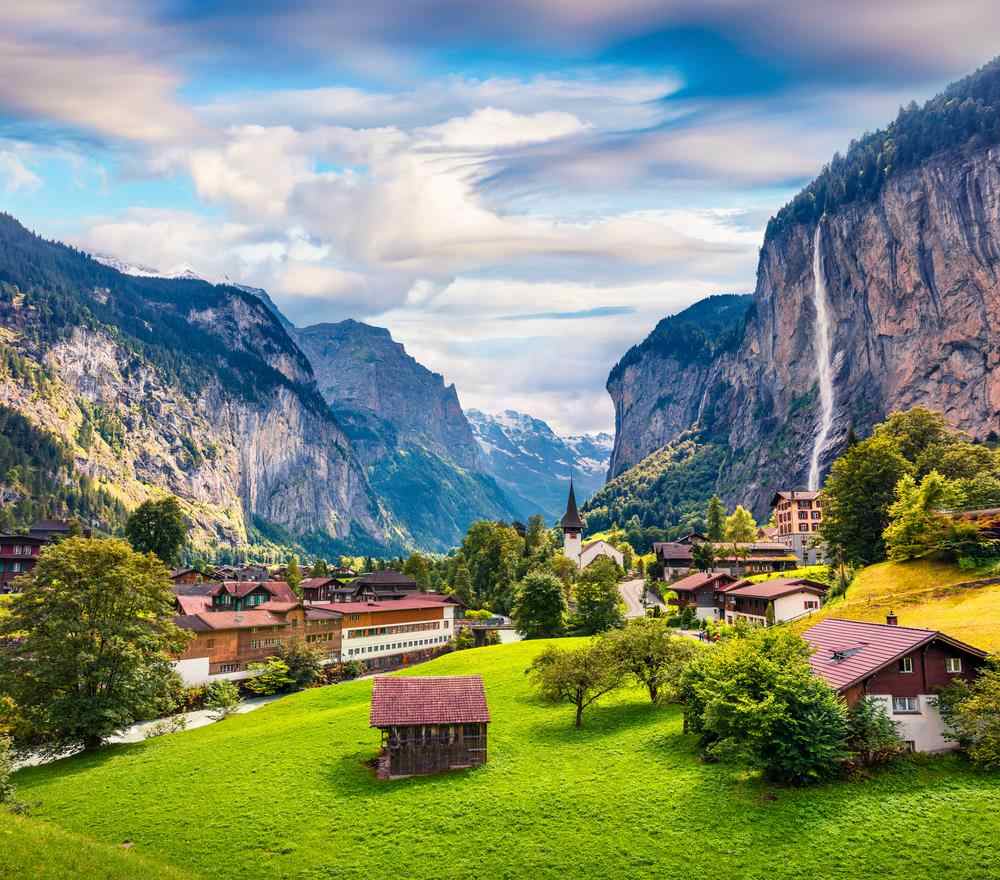 Beautiful Lauterbrunnen Valley, hiking in Switzerland