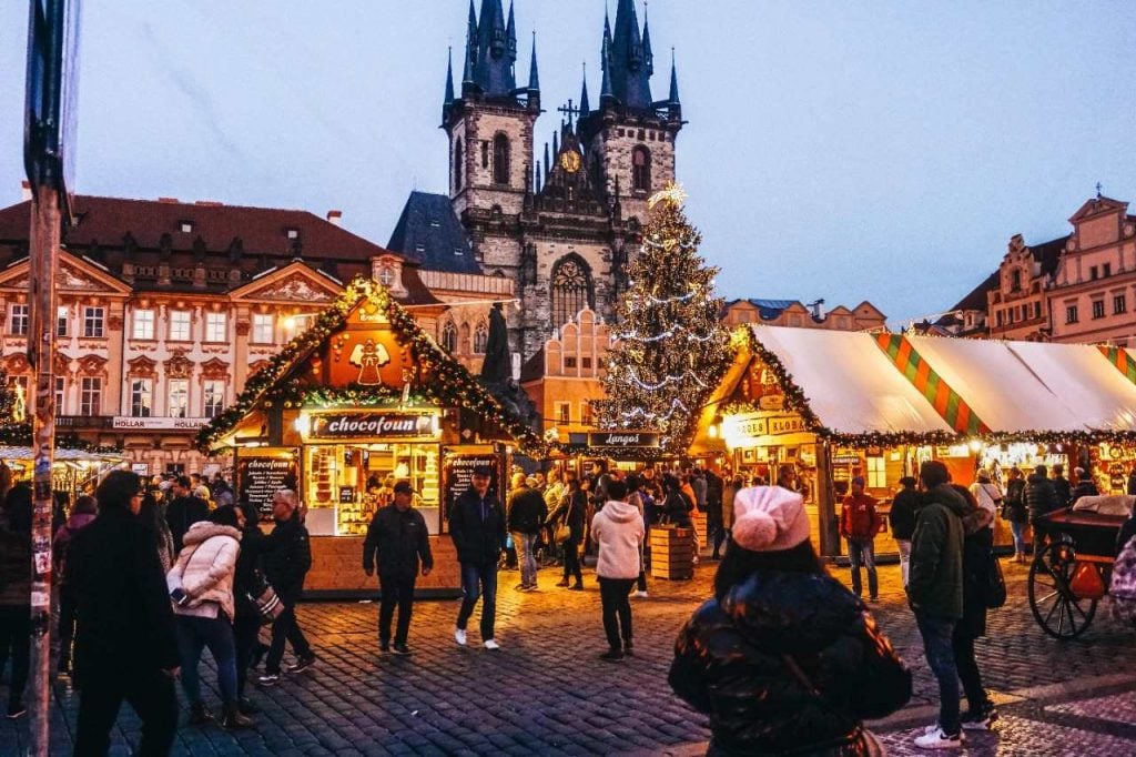 Christmas Market in Old Town Square, Prague, Czech Republic